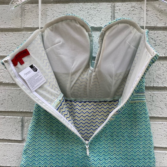 Wow Couture | Blue Chevron Dress Medium - Picture 4 of 7